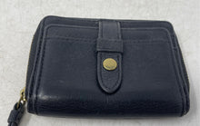 Load image into Gallery viewer, Fossil Womens Black Leather ID And Credit Card Slots Accordion Zip-Around Wallet
