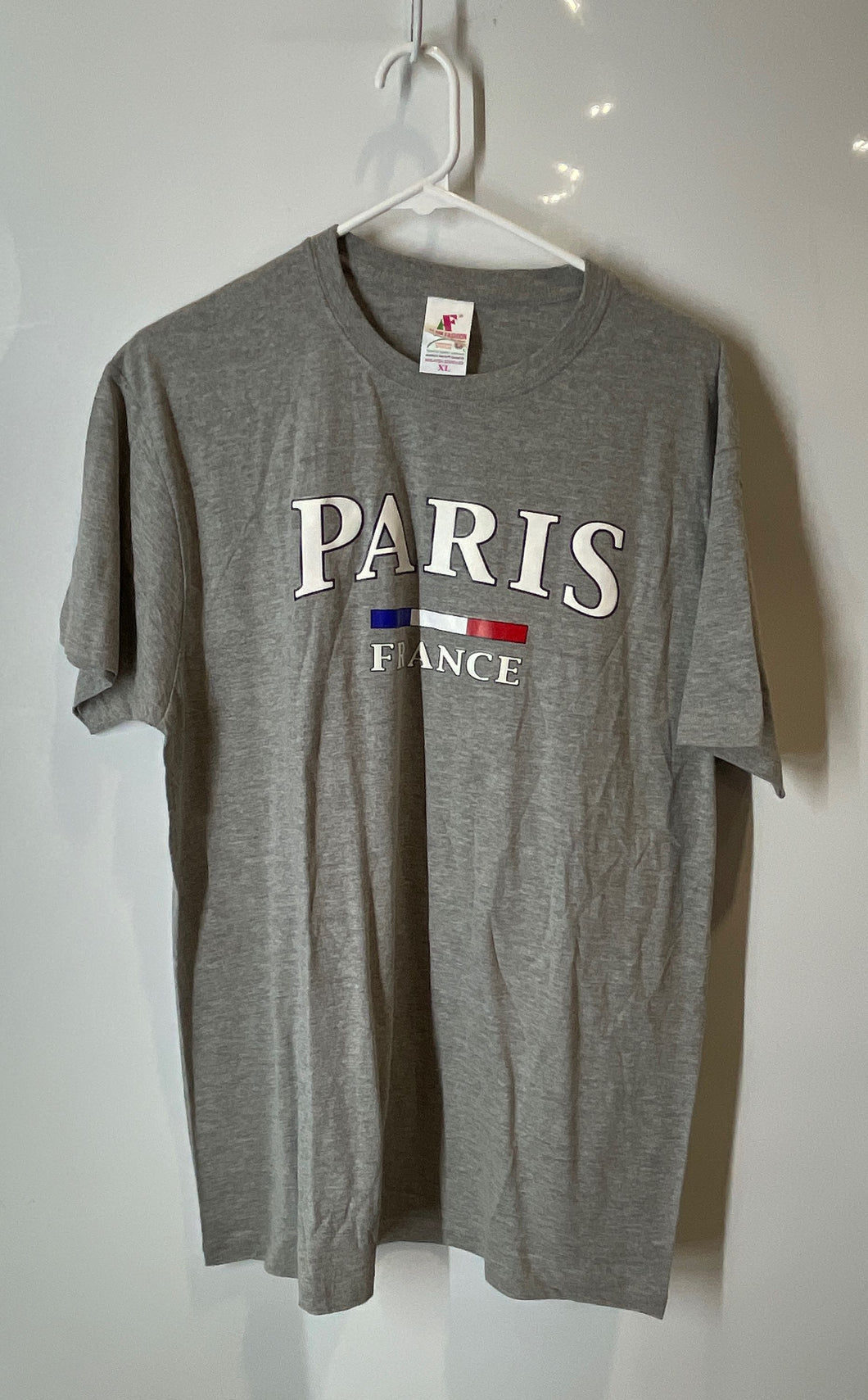 Alam Fashion Unisex Gray Cotton Short Sleeve Crew Neck Pullover T-Shirt Size XL