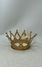Load image into Gallery viewer, Golden Tone Decorative Criss Cross Lattice Design Collectible Crown Figurine
