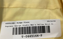 Load image into Gallery viewer, Express Design Studio Mens Yellow Long Sleeve Spread Collar Button-Up Shirt Sz M
