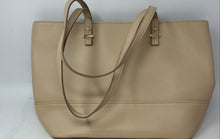 Load image into Gallery viewer, Nanette Lepore Womens Beige Pebble Leather Double Handle Zipper Shoulder Bag
