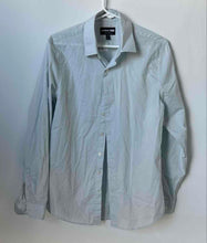 Load image into Gallery viewer, Express Mens 1MX Blue Cotton Spread Collar Long Sleeve Dress Shirt Size Small
