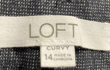 Load image into Gallery viewer, Loft Womens Gray Printed Flat Front Back Pockets Button Front Dress Pants Sz 14
