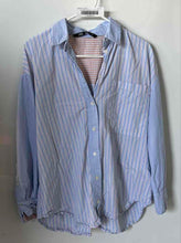 Load image into Gallery viewer, Zara Womens Multicolor Striped Cotton Long Sleeve Button-Up Shirt Size Small
