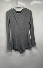 Load image into Gallery viewer, Forever 21 Womens Gray V-Neck Long Sleeve Ribbed Lounge One-Piece Romper Size S
