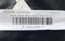 Load image into Gallery viewer, Laura Leigh Ltd. Womens Black Leather Side Zip Straight &amp; Pencil Skirt Size 12
