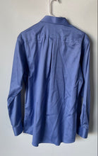 Load image into Gallery viewer, Murano Mens Blue Liquid Cotton Long Sleeve Collared Dress Shirt Size M 15.5
