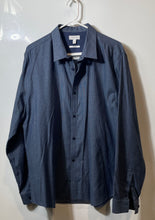 Load image into Gallery viewer, Calvin Klein Mens Infinite Blue Striped Cotton Long Sleeve Button-Up Shirt Sz XL
