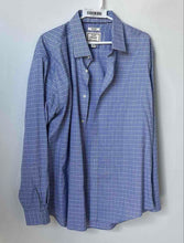 Load image into Gallery viewer, Jos. A. Bank Mens Blue Plaid Print Cotton Long Sleeve Dress Shirt Size 17.5
