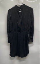 Load image into Gallery viewer, Zara Womens Black Long Sleeve Mock Neck Keyhole Back Mini Dress Size Large

