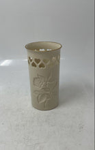 Load image into Gallery viewer, Lenox Heart Collection Cream Bone China Gold Trim Embossed Roses Flower Vase

