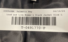 Load image into Gallery viewer, Loud And Live Womens Black Long Sleeve Welt Pocket Full-Zip Jacket Size Large
