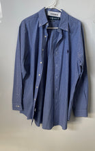 Load image into Gallery viewer, Ralph Lauren Mens Blue Plaid Cotton Classic Fit Dress Shirt Size 16 1/2 32/33
