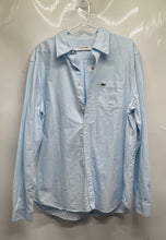 Load image into Gallery viewer, Lacoste Mens Light Blue Cotton Long Sleeve Regular Fit Button-Up Shirt Size L
