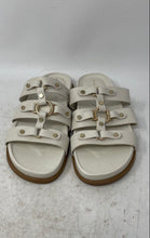 Load image into Gallery viewer, Marc Fisher Womens Verity White Gold Leather Slip-On Slide Sandals Size 8M
