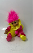 Load image into Gallery viewer, Russ Berrie Pink Yellow Brown Eyes Collectible Clown Jester Plush Troll Doll
