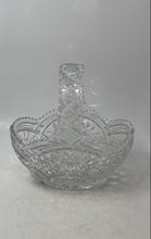 Load image into Gallery viewer, Clear Crystal Cut Glass Floral Decorative Centerpiece Basket With Handle
