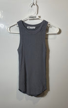 Load image into Gallery viewer, Zara Womens Gray Ribbed Sleeveless Round Neck Regular Fit Tank Top Size S
