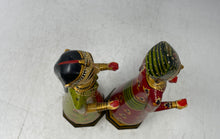 Load image into Gallery viewer, Set Of 2 Pcs Multicolor Wooden Royal Couple Isar &amp; Gauri Gangaur Figurines
