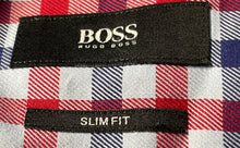Load image into Gallery viewer, Boss Hugo Boss Mens Multicolor Check Printed Long Sleeve Slim Fit Dress Shirt 16
