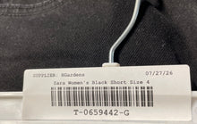Load image into Gallery viewer, Zara Womens Black Dark Wash Raw Hem Pockets Denim Cut-Off Shorts Size 4
