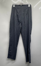 Load image into Gallery viewer, Zara Womens Gray Striped Flat Front High Rise Straight Leg Dress Pants Size XS
