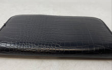 Load image into Gallery viewer, Aldo Womens Black Croc Embossed Faux Leather Credit Card Zip-Around Wallet
