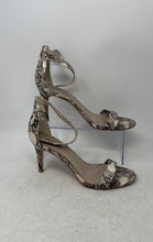 Load image into Gallery viewer, Steve Madden Womens Born Brown Beige Snakeskin Print Ankle Strap Sandals Sz 11M
