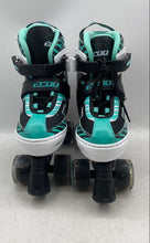 Load image into Gallery viewer, Ecco Unisex Kids Black Mint Green Adjustable Four Wheeled Roller Skates 13C-3Y
