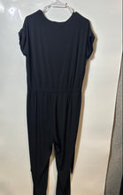 Load image into Gallery viewer, New York &amp; Company Womens Black Short Sleeve Stretch One-Piece Jumpsuit Size L
