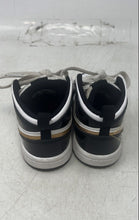Load image into Gallery viewer, Nike Kids Air Jordan 1 Mid Patent SE Black White &amp; Gold Sneaker Shoes Size 5C
