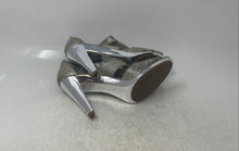 Load image into Gallery viewer, Michael Kors Womens Berkley Silver Glitter Open Toe Strappy Heels Size 9
