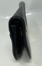 Load image into Gallery viewer, Authentic Tory Burch Womens Reva Black Leather Logo Flap Clutch Purse Damaged
