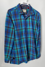Load image into Gallery viewer, Robert Graham Mens Blue Plaid Cotton Long Sleeve Button-Up Shirt Size Large
