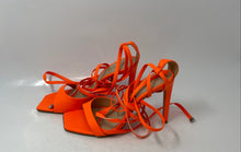 Load image into Gallery viewer, Schutz Womens Bryce Orange Leather Open Toe Stiletto Heel Strappy Sandals Size 8
