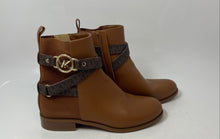 Load image into Gallery viewer, Michael Kors Womens Rory Brown Leather Side Zip Ankle Booties Size 8.5 M
