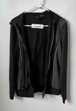 Load image into Gallery viewer, Armani Exchange Womens Black Long Sleeve Hooded Full-Zip Jacket Size Medium
