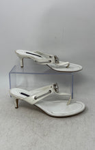 Load image into Gallery viewer, Ralph Lauren Womens White Leather Kitten Heel Slip-On Thong Sandals Size 7B
