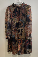 Load image into Gallery viewer, Zara Womens Multicolor Paisley Long Sleeve Button Front Mini Dress Size XS
