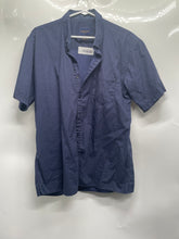 Load image into Gallery viewer, Fariani Mens Blue Cotton Short Sleeve Modern Fit Button-Up Shirt Size L

