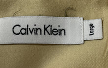 Load image into Gallery viewer, Calvin Klein Mens Yellow Long Sleeve Stretch Collared Button-Up Shirt Size Large
