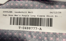 Load image into Gallery viewer, Hugo Boss Mens Purple Geometric Collared Long Sleeve Dress Shirt Size 15.5
