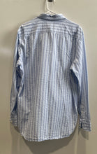 Load image into Gallery viewer, Banana Republic Mens Blue Striped Long Sleeve Collared Dress Shirt Sz L 16-16.5
