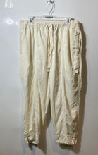 Load image into Gallery viewer, Zara Womens Cream Regular Fit Drawstring Waist Tapered Leg Trouser Pants Size L
