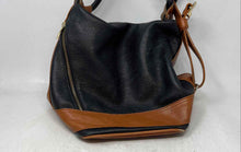 Load image into Gallery viewer, Valentina Womens Brown Black Pebbled Leather Convertible Bucket Handbag
