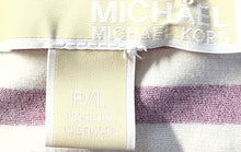 Load image into Gallery viewer, Michael Kors Womens White Red Striped Short Sleeve Blouse Top Size PL
