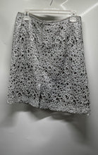 Load image into Gallery viewer, Tahari Womens Silver Finish Beaded Cut-Out Back Zip Mini Skirt Size 12P
