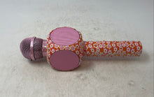Load image into Gallery viewer, Throwback Pink Floral Wireless LED Karaoke Microphone With Box Not Tested
