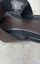 Load image into Gallery viewer, Zara Womens Black Brown Faux Leather Double Strap Flat Slide Sandals Size EUR 39
