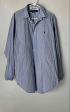 Load image into Gallery viewer, Ralph Lauren Mens Blue Yarmouth Long Sleeve Collared Dress Shirt Size 16.5 34/35
